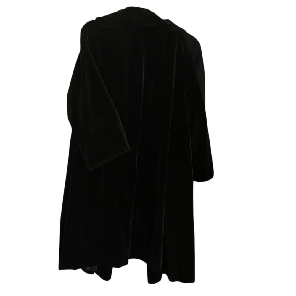 Vintage Elegant Black Women's Surrey Classics Velvet Long 50’s Coat - Picture 4 of 7